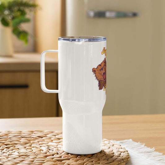 Travel mug with a handle