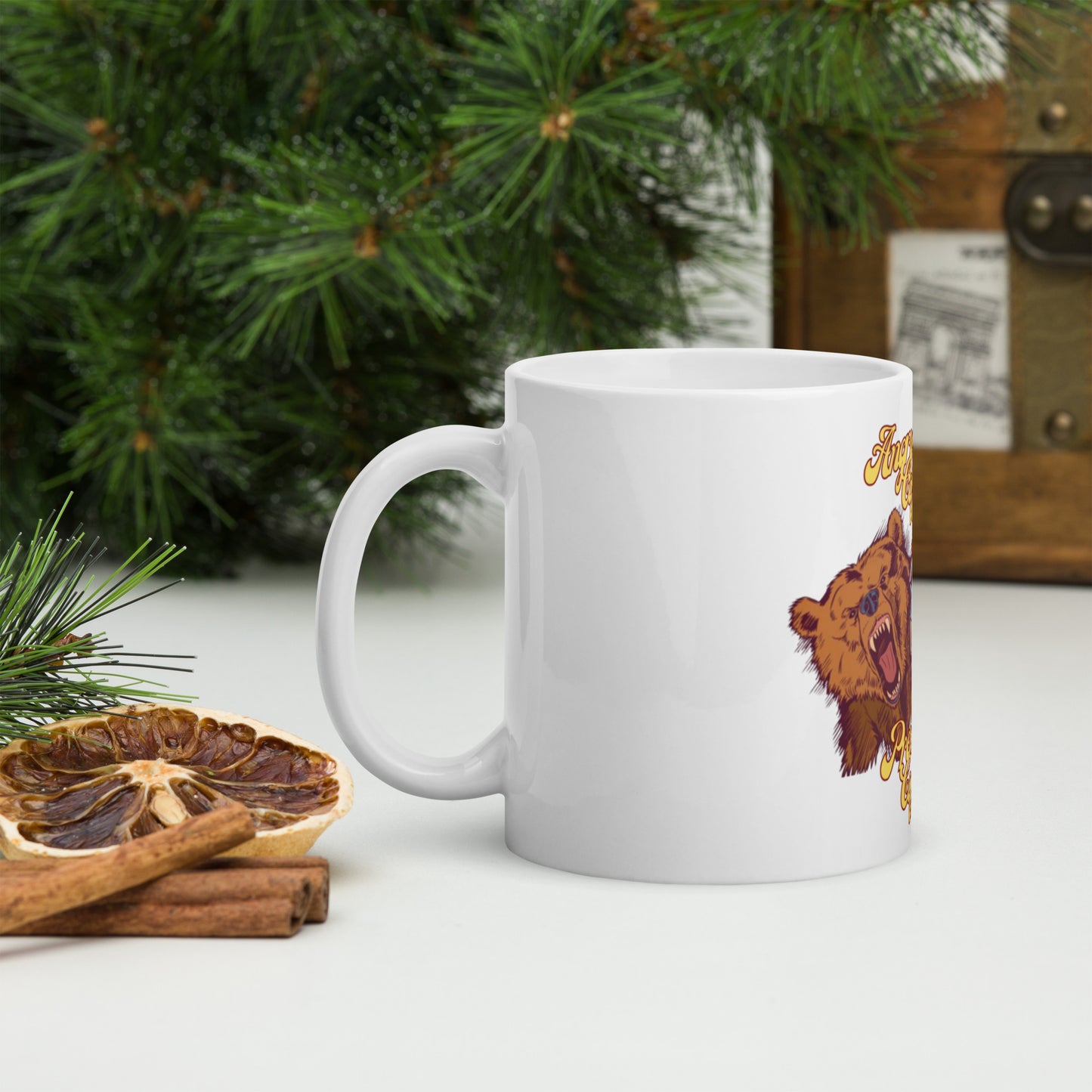 White glossy mug